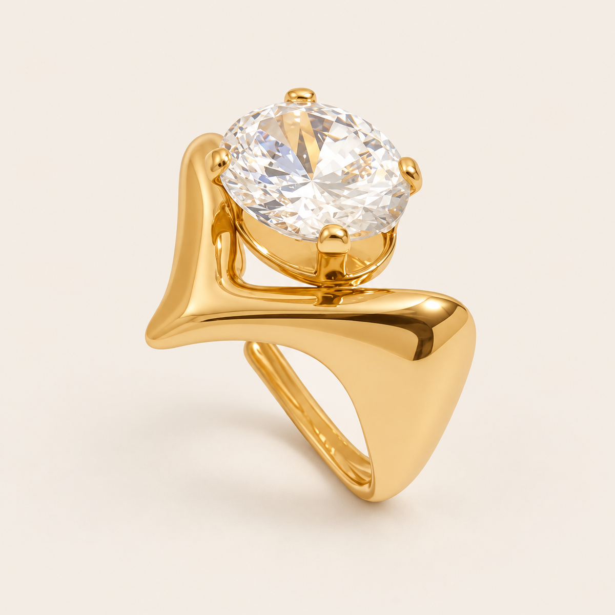 Forever Love 18K Gold Plated Stainless Steel Ring