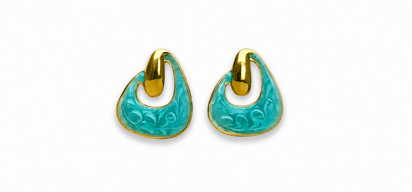 Sabor de Verano Green Gold Plated 18k Dangle Earrings