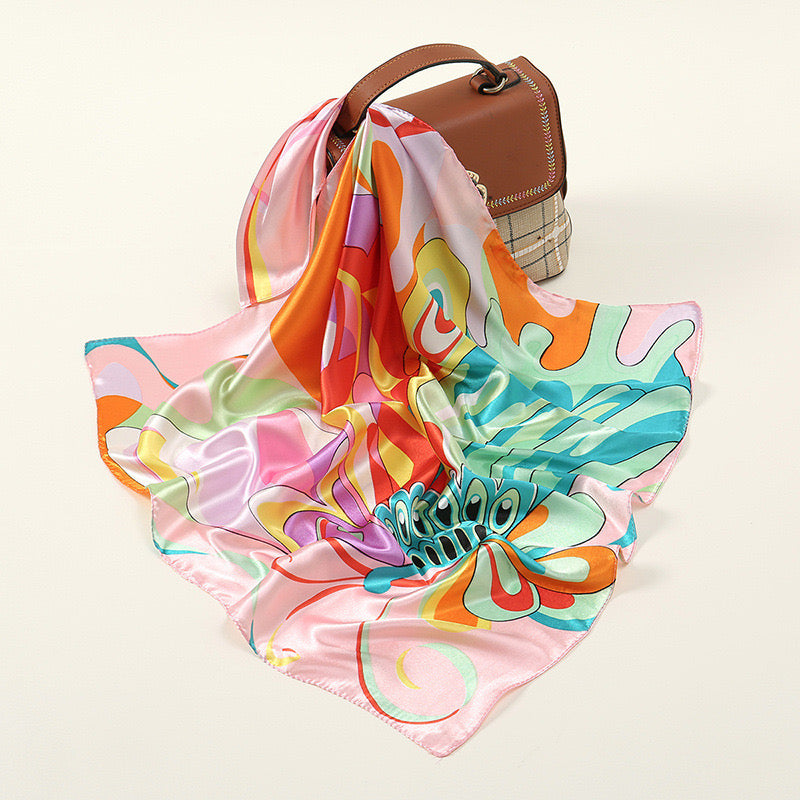 Satin Colourful Silk Scarf