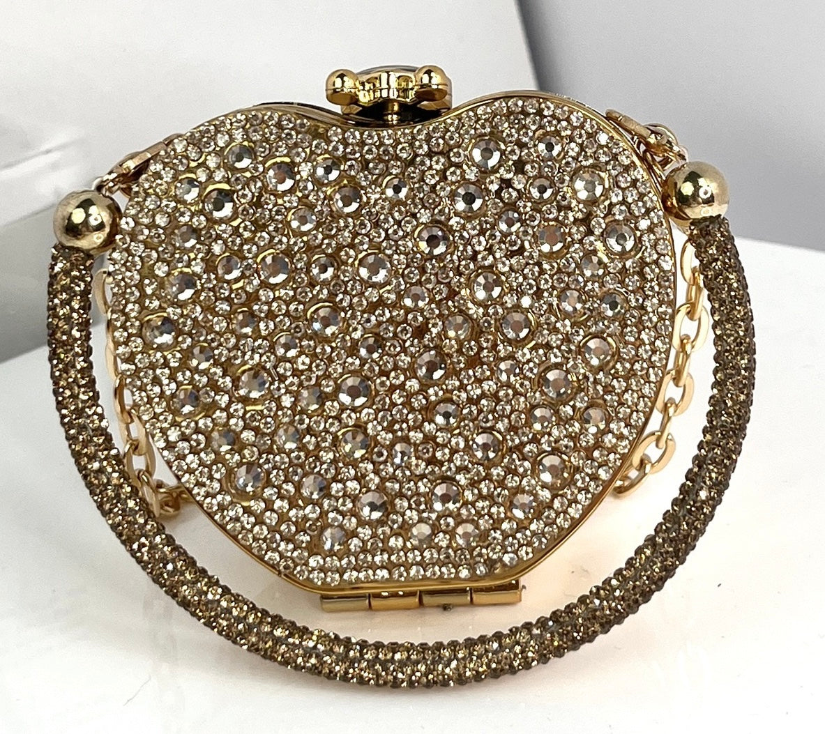 Heart in Love Collection, Gold Evening Bag, Diamond Shaped.
