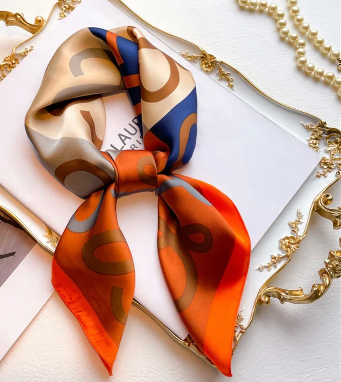 Satin Colourful Silk Scarf.