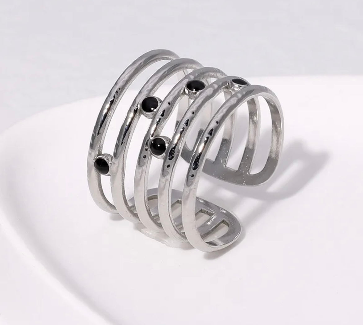 Spiral Coated Gold Plated 18K Open Ring
