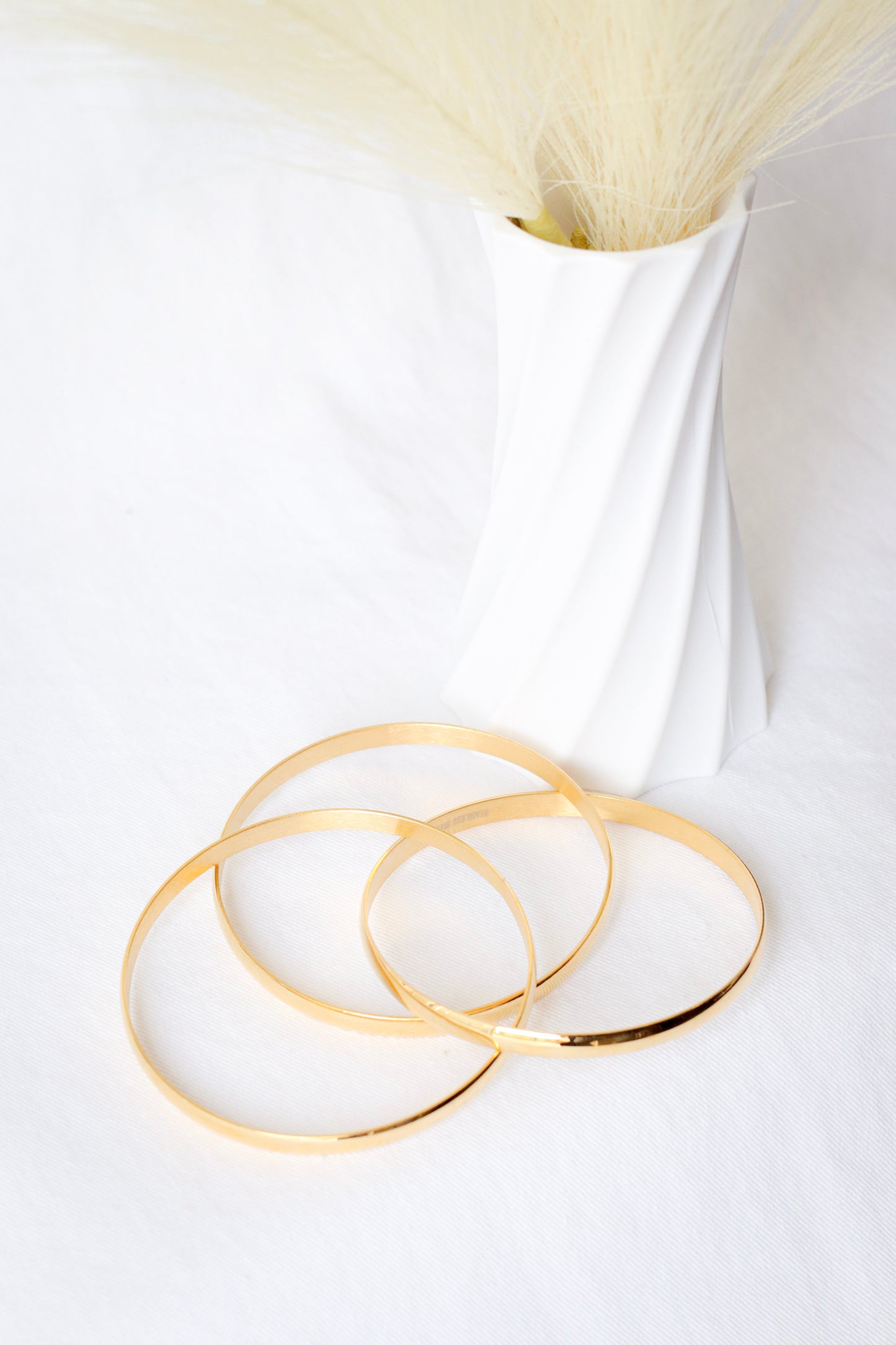 Aura Real 18K Gold Plated Stainless Steel 3 Connected Bangles.