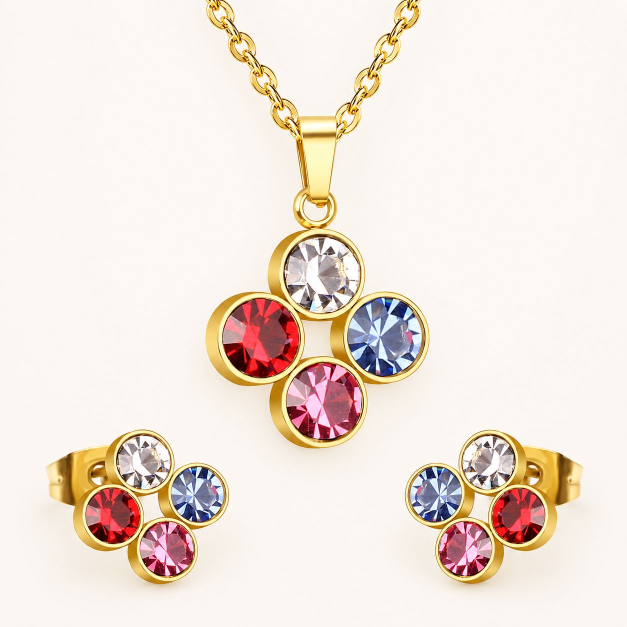 Raices y Colores Gold Plated 18K 2 Pcs Set
