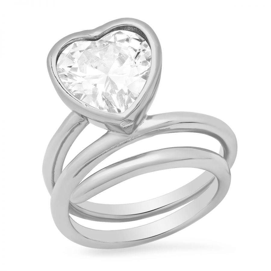 Lucrecia's 18k Stainless Steel Heart Shaped Twisted Ring
