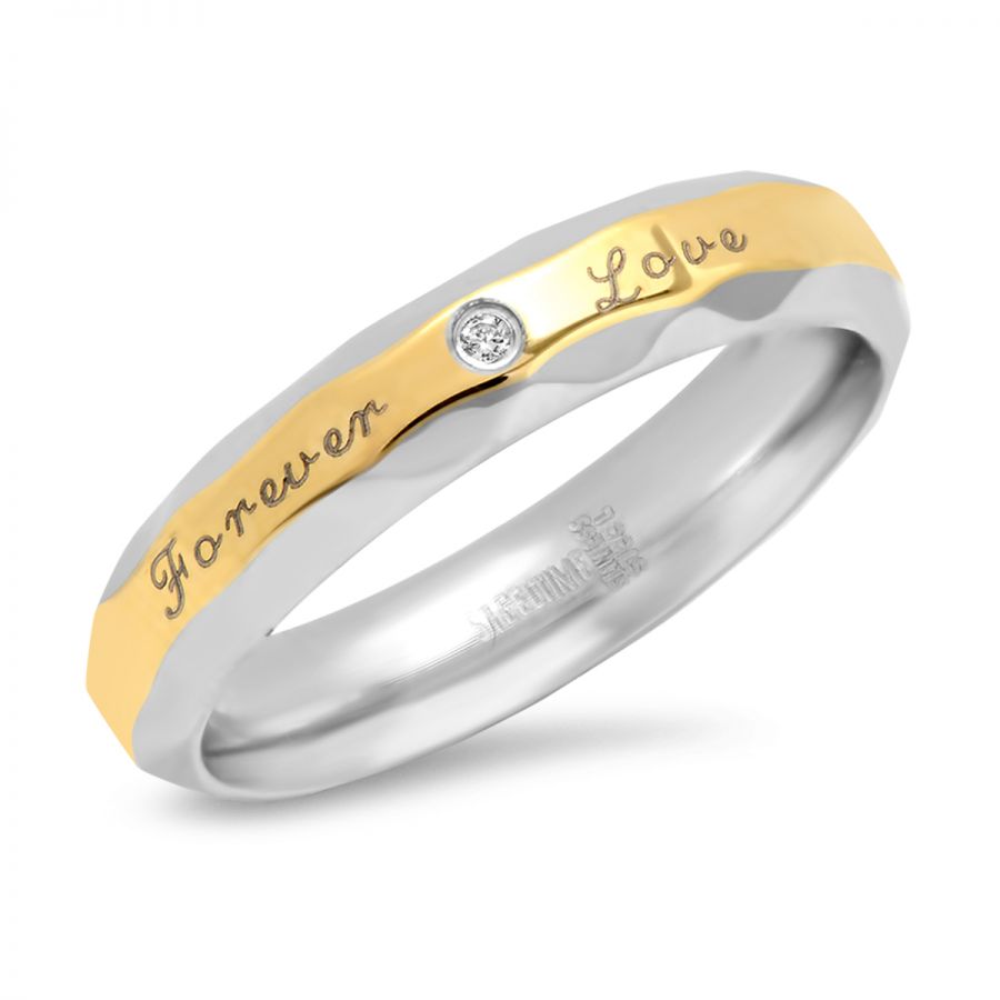 Forever Love 18K Gold Plated Stainless Steel Ring