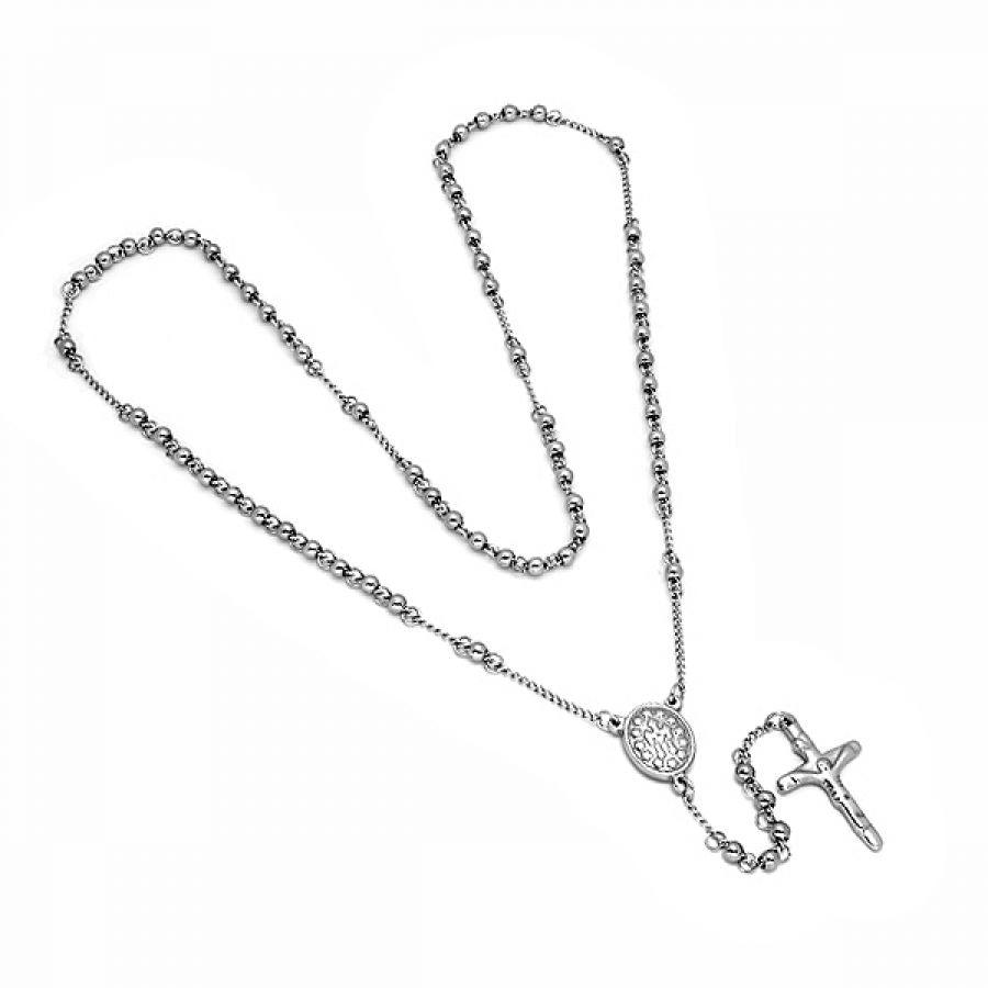 Nova Stainless Steel Rosary Necklace