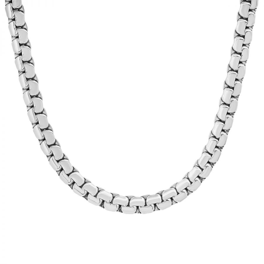 Alpha Legacy Stainless Steel Flat Box Link Chain Necklace