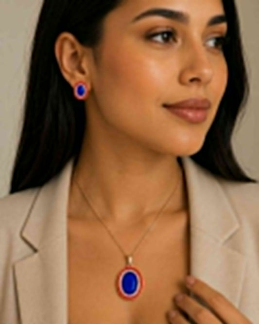 Eternal Grace Rose Gold Plated Stainless Steel Earring/ Pendant Set.