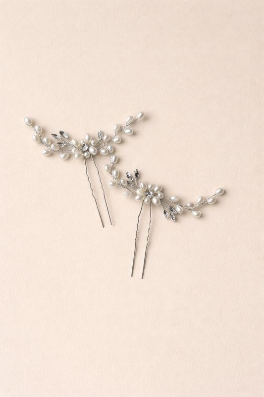 Brillo Knot 2 pieces Silver Hair Pin