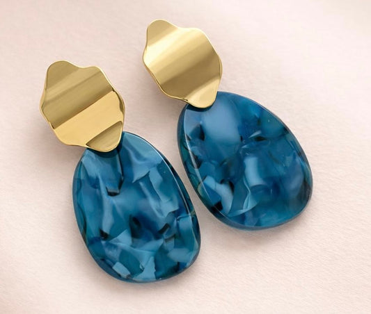 Petal Breeze Blue Dangle Earrings