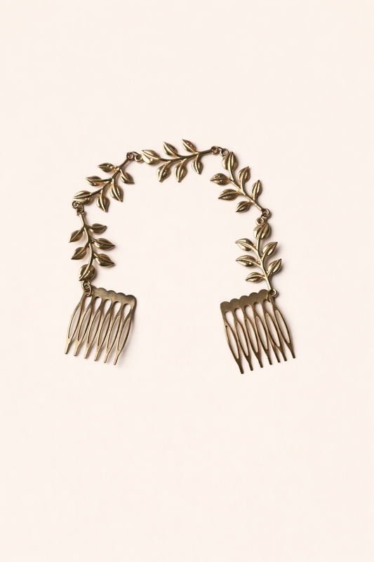 Golden Laurel Leaf Hair Comb