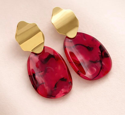 Petal Breeze Red Dangle Earrings