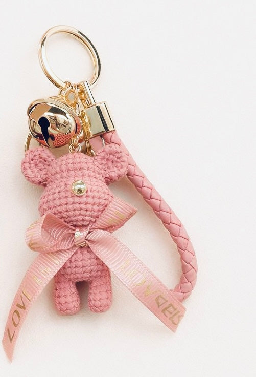 Always With You Cute Brown Bear Resin Metal Keychain