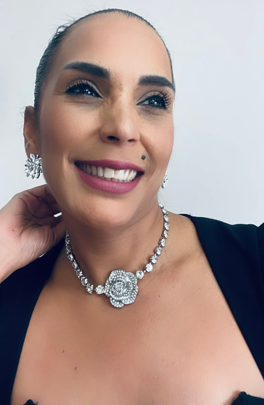 Disco Sparkle Necklace & Earrings Set