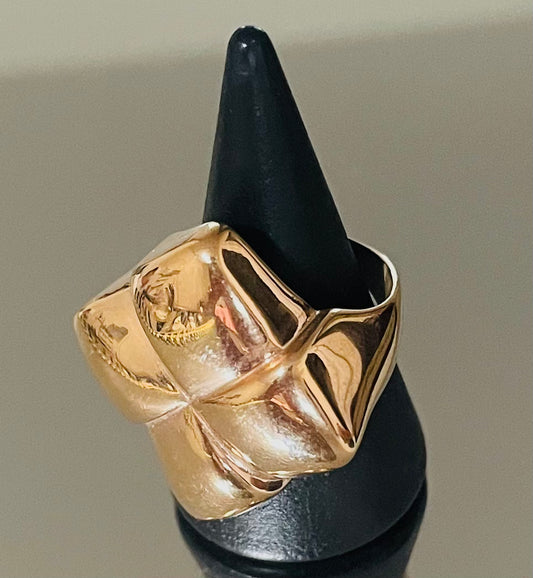 Chunchy Rose Stainless Steel Modern Style Rose Ring.