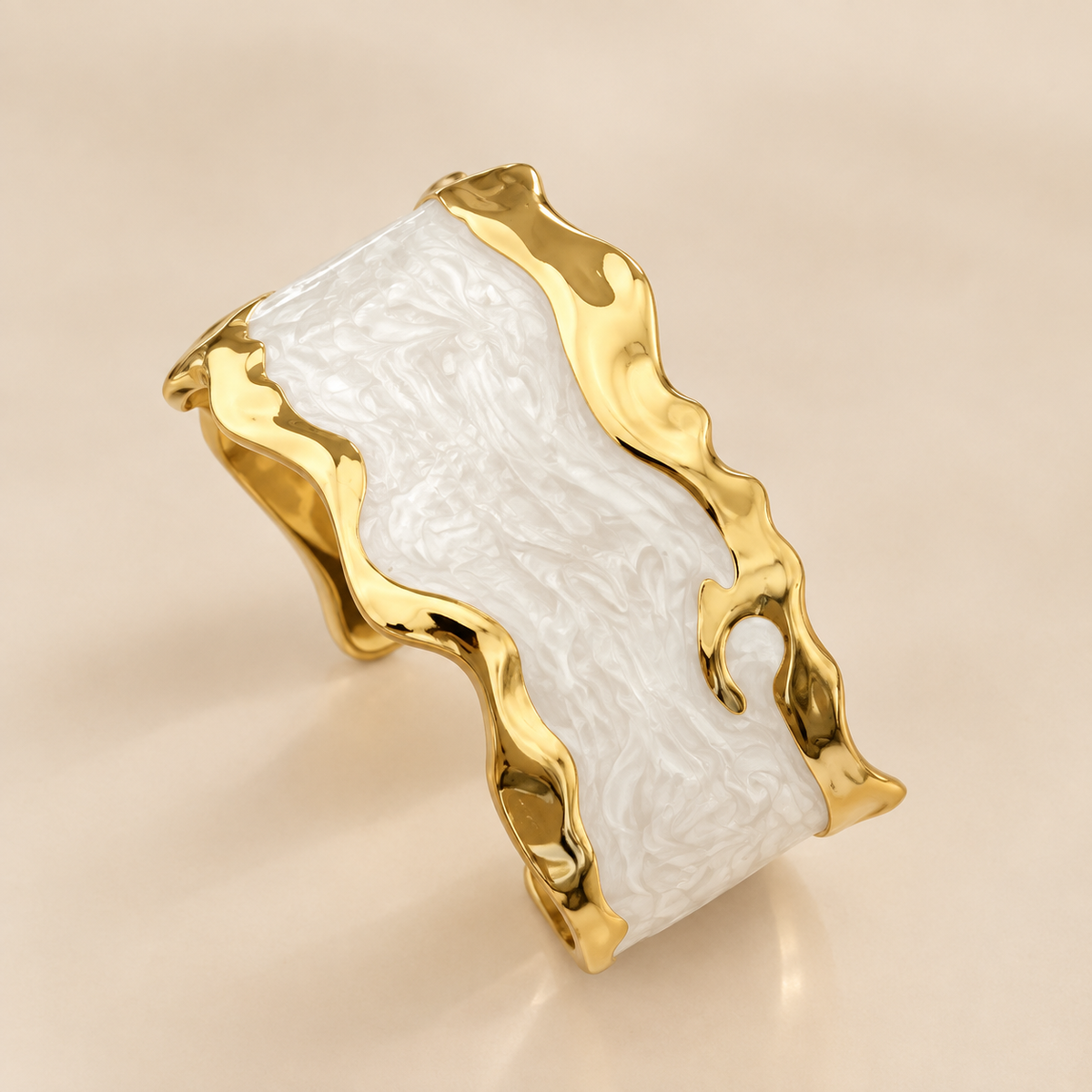 Divina Ocean Pattern Stainless Steel Bangle