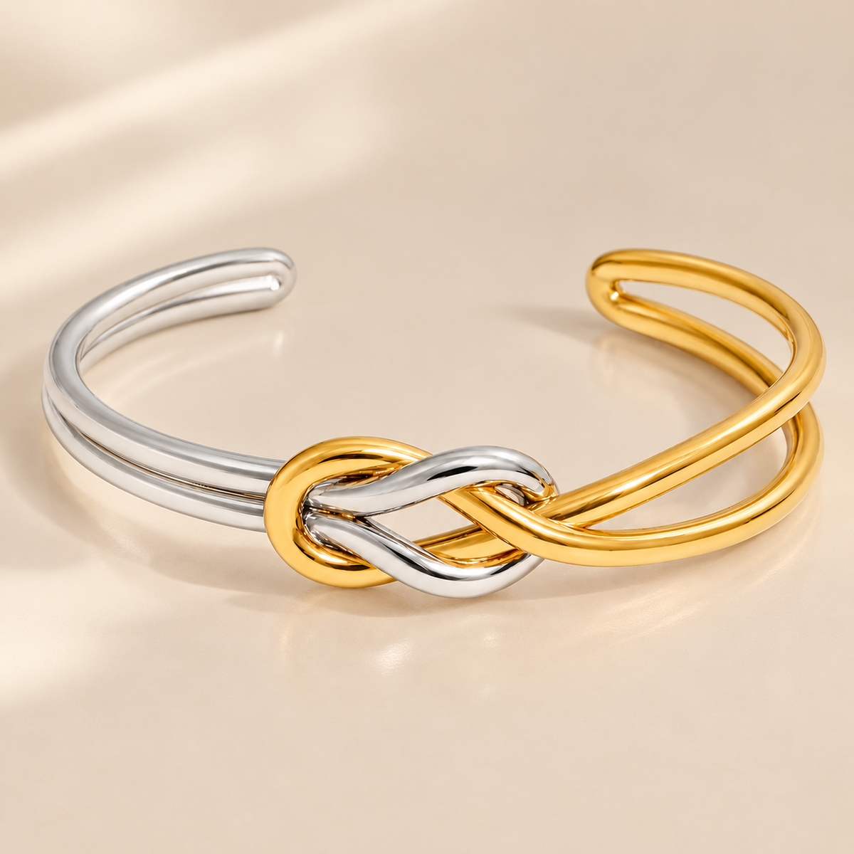 Dual Knot Stainless Steel Bangle