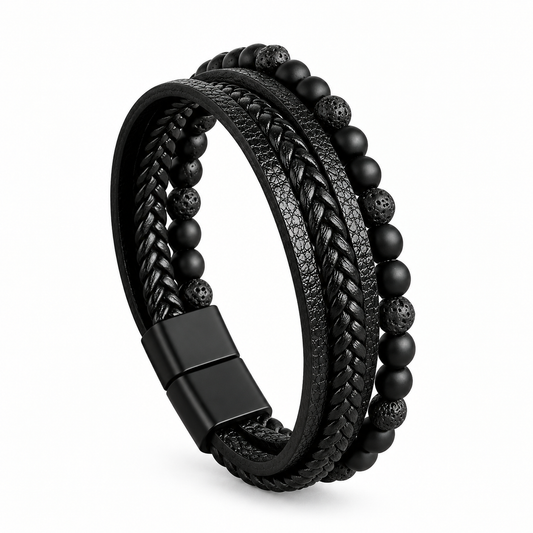 Men's Nomada Layered Black Bracelet