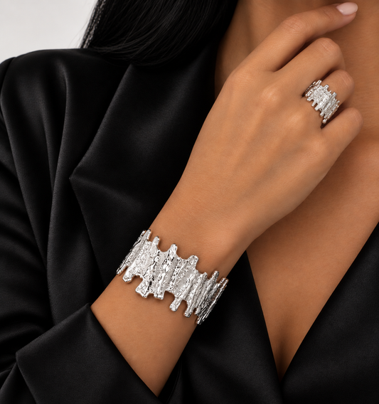 Forever Us Silver Stainless Steel 2 Pcs Set