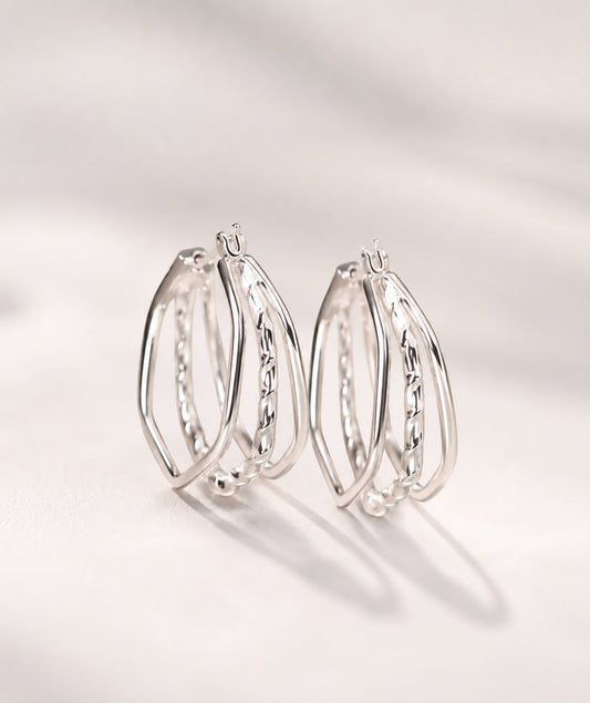 Esplendor Nocturno Stainless Steel Earrings.