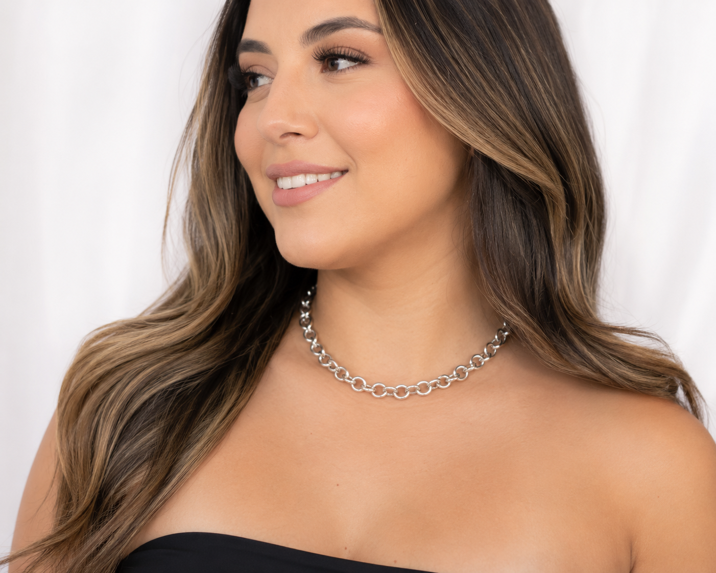 Serenity Strand Stainless Steel Chain Link Necklace