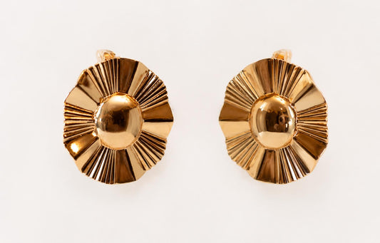 Sun Radiance 18K Gold Plated Stainless Steel Earrings.