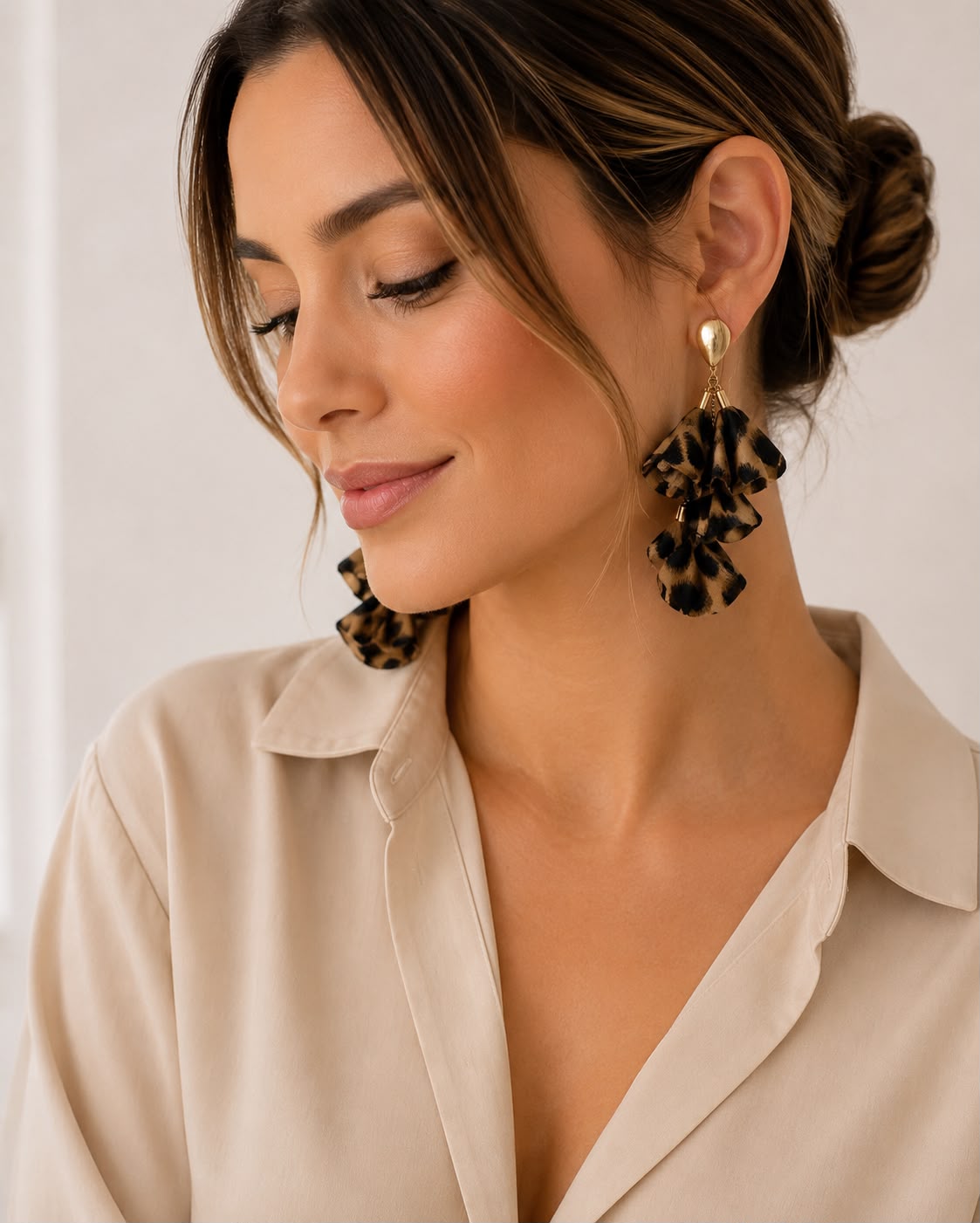 Leopard Dangle Earrings
