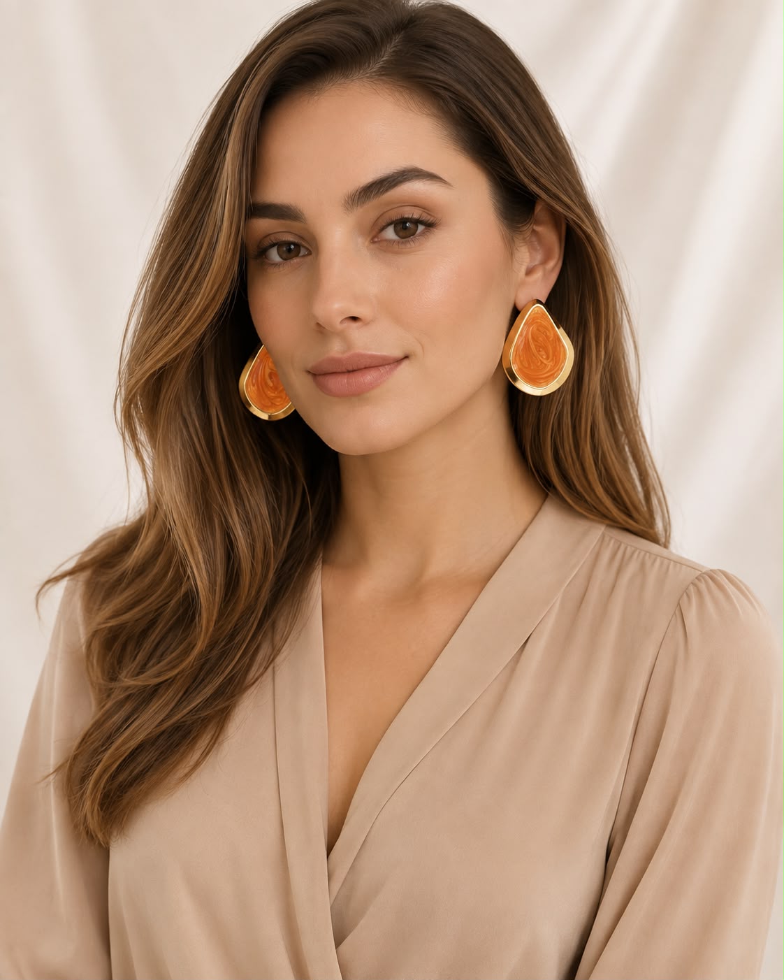 Orange Crush Gold Plated 18K Earrings