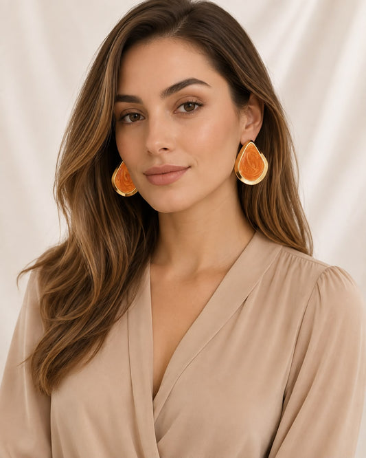 Orange Crush Gold Plated 18K Earrings