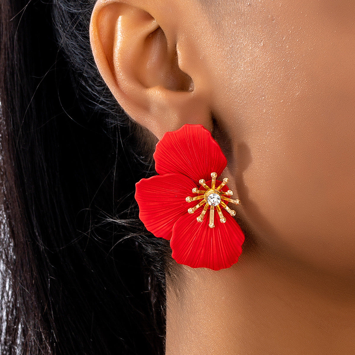 Dulce Encanto 18K Gold Plated Red Earrings