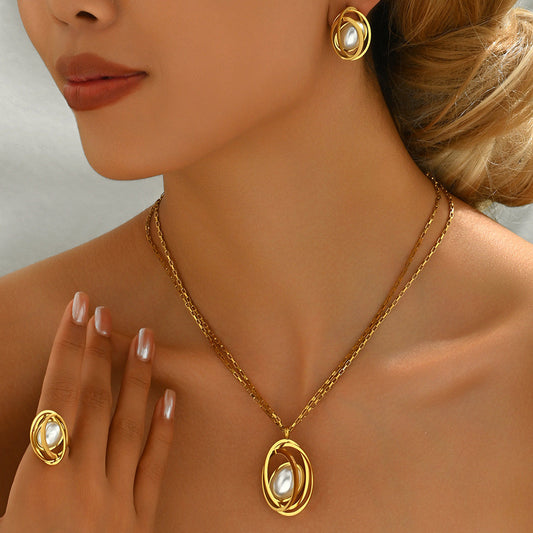 Queen of Hearts 18K Gold Plated 3 Pieces Set