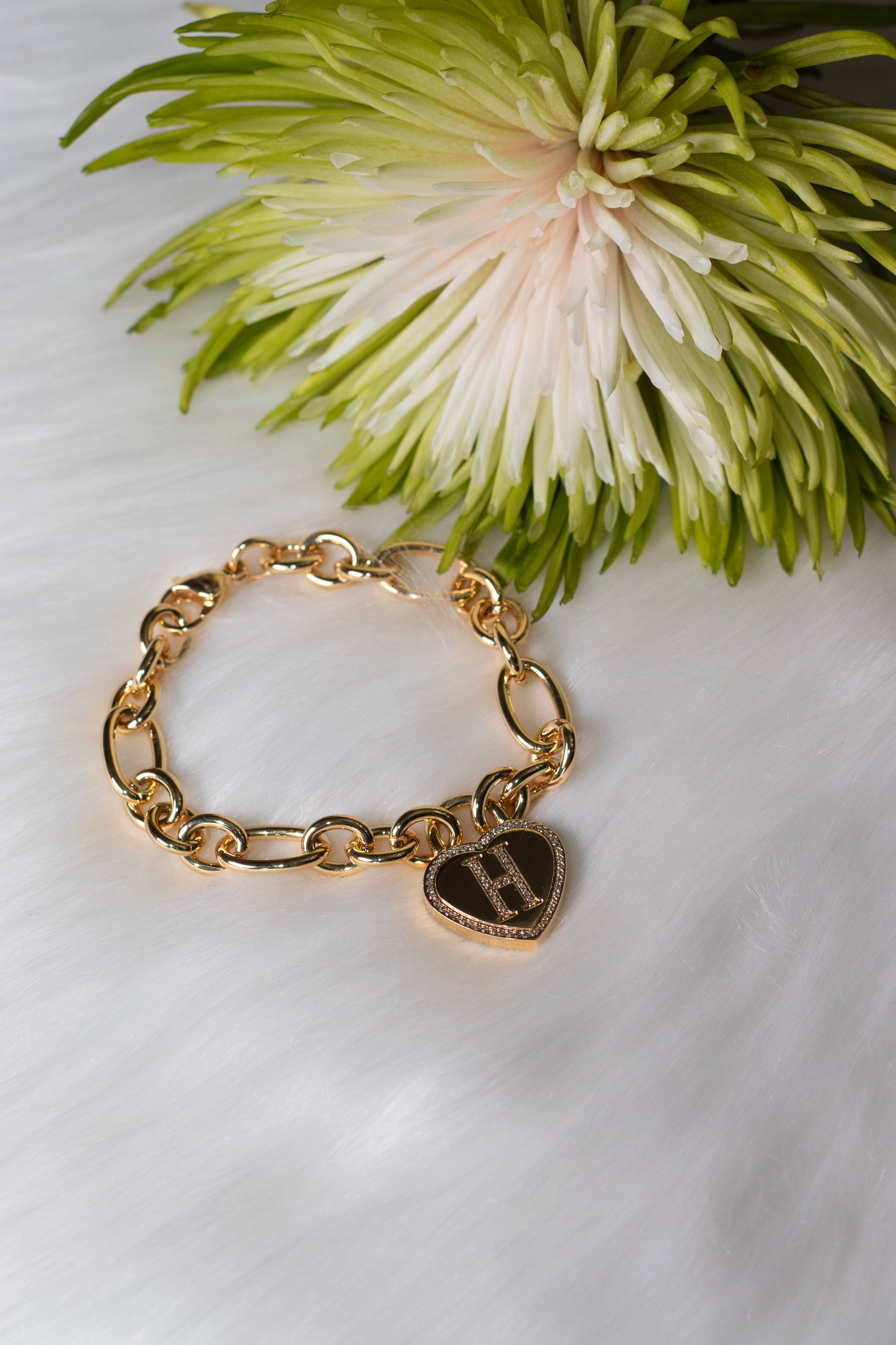 Timeless Classic With H Initial Gold Plated Bracelet.