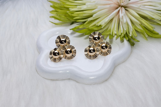 Geo Minimal Stud Gold Plated Earrings.