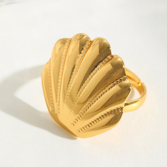 Starfish Stainless Steel Plating 18K Gold Plated  One Size Ring.