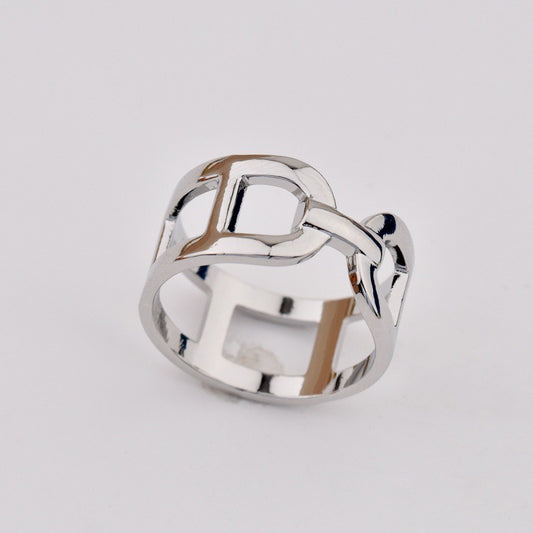 Fashion Scarf Silver Ring.