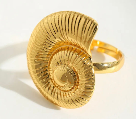 Starfish Stainless Steel Plating 18K Gold Plated  One Size Ring.