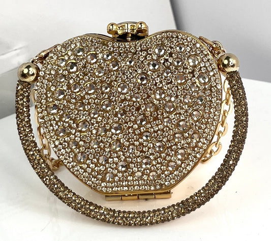 Heart in Love Collection, Gold Evening Bag, Diamond Shaped.