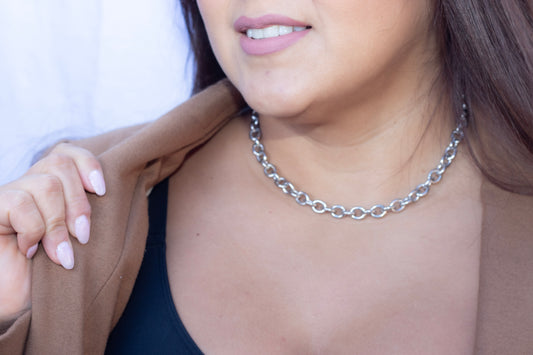 Serenity Strand Stainless Steel Chain Link Necklace