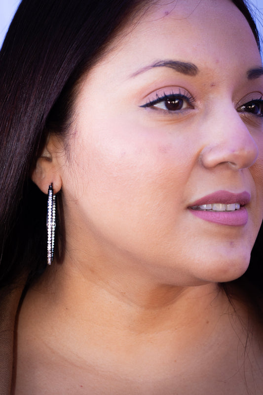 Reflejos de Estrella Hoop Earrings in Black IP