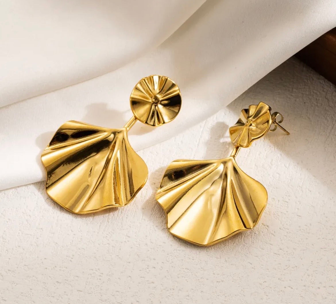 Falling Leaves Stainless Steel Earrings