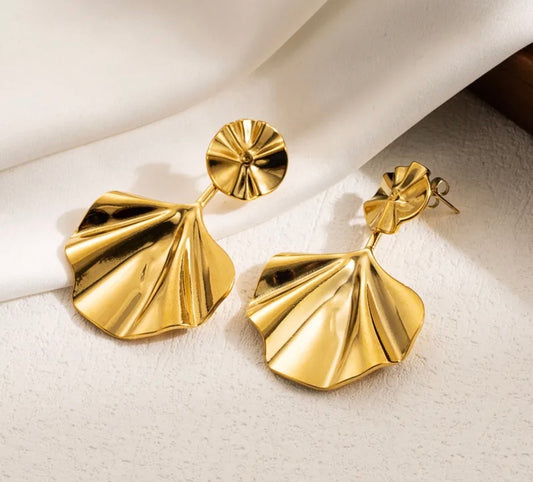 Falling Leaves Stainless Steel Earrings