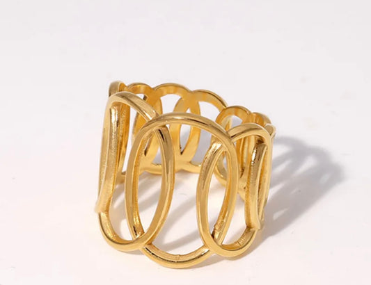Hermosa Brass Gold Plated 18K Open Ring