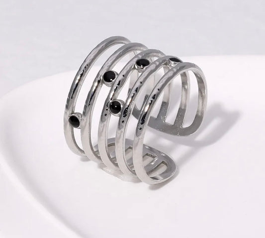 Spiral Coated Gold Plated 18K Open Ring