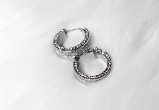 Timeless Treasure Stainless Steel Huggies Earrings.
