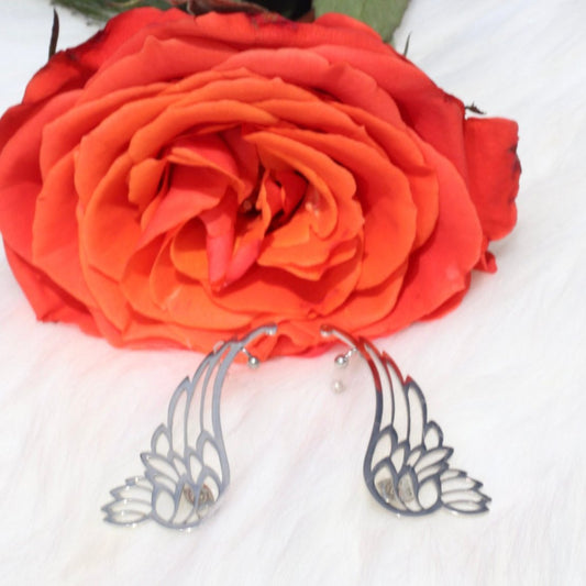 Angel's Silver Climber Earrings.