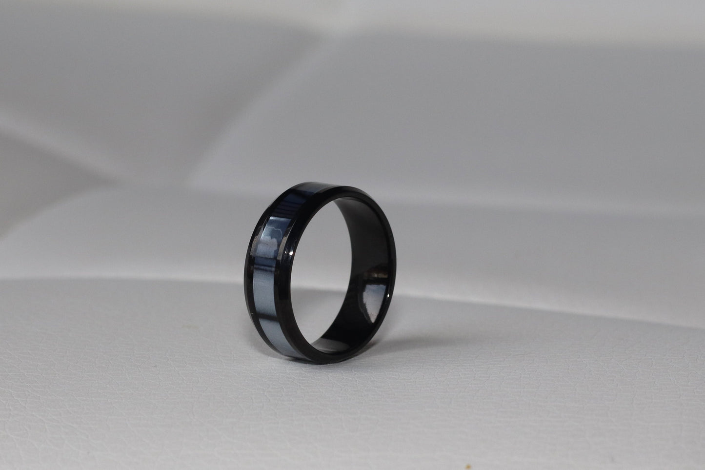 Zen Harmony Stainless Steel Black & Grey IP Ring