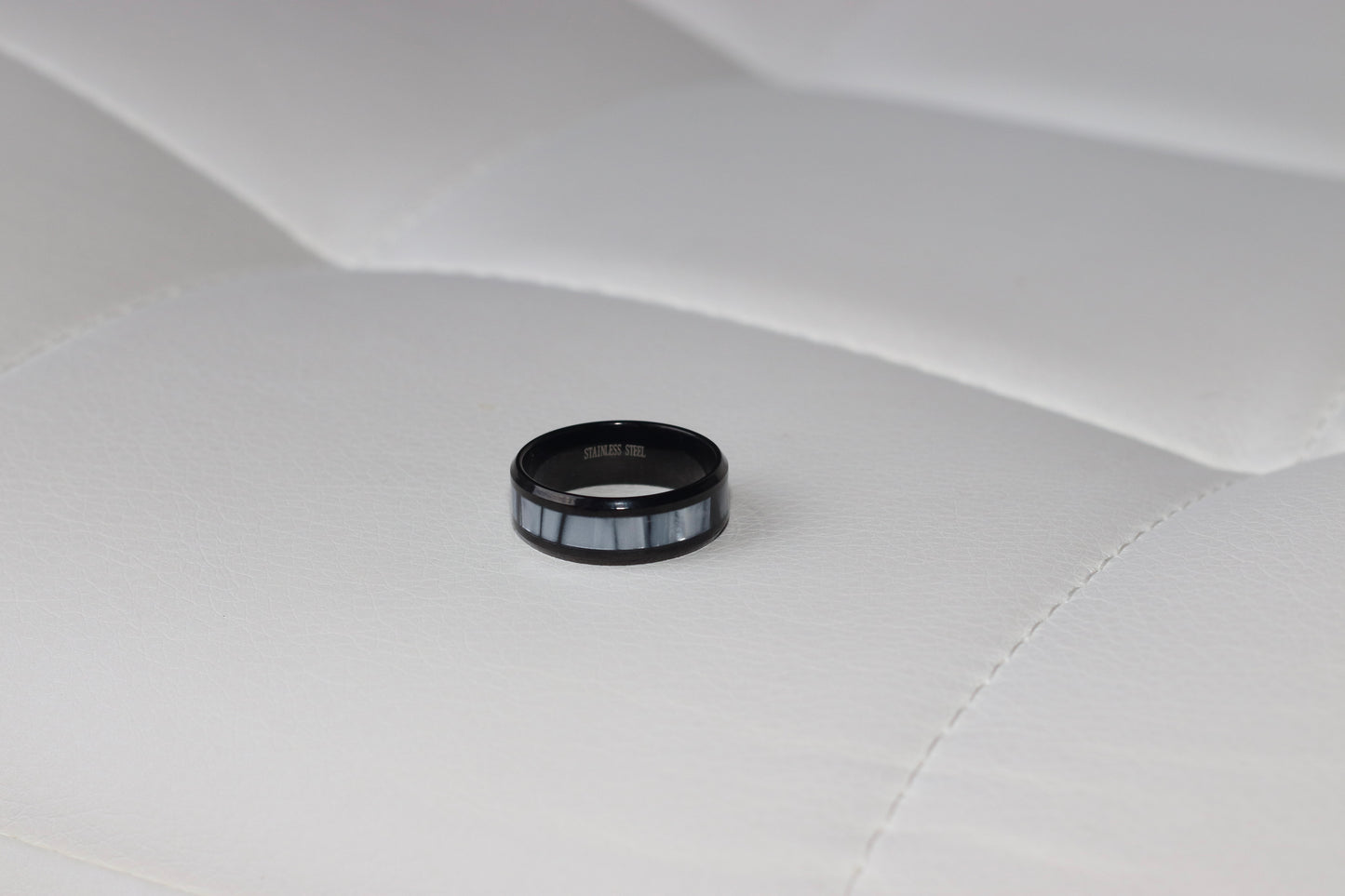 Zen Harmony Stainless Steel Black & Grey IP Ring