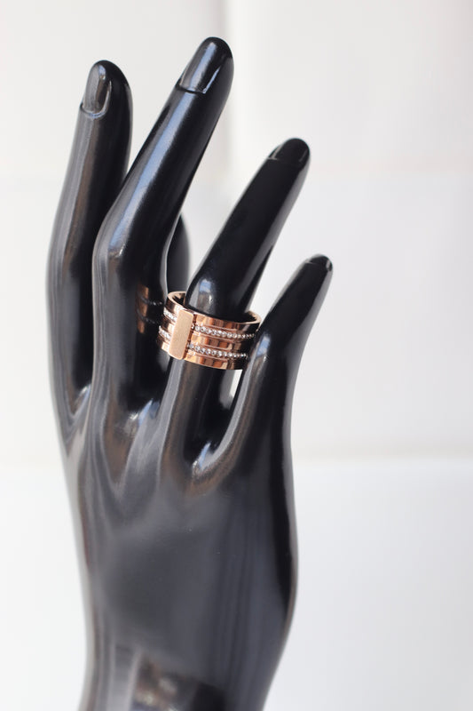 Empress Rose Gold Plated Stainless Steel Layered Ring.