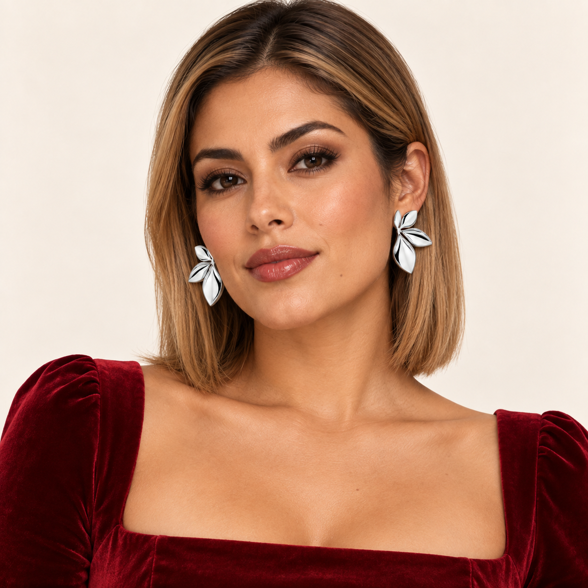 Pendientes Dreams de hoja de plata